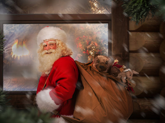 Santa Claus bringing gifts to children