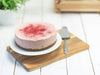 Vegan and gluten-free lingonberry cheesecake