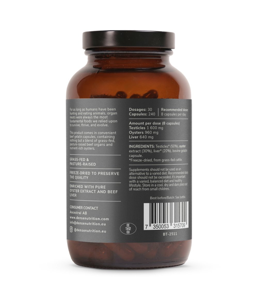 DENSE Beef Testicles – label and ingredients 4