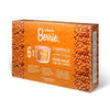 A rectangular box of Roberts Berrie Berrie Sea Buckthorn drink contains 6 cups, has an orange design with sea buckthorn berries, and displays product info in Finnish and English.