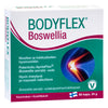 A box of Hankintatukku Bodyflex Boswellia features Finnish text, joint imagery with highlighted pain, vegan symbol, Finnish flag, and green/magenta accents. Contains 60 capsules of Boswellia serrata extract for joint support.