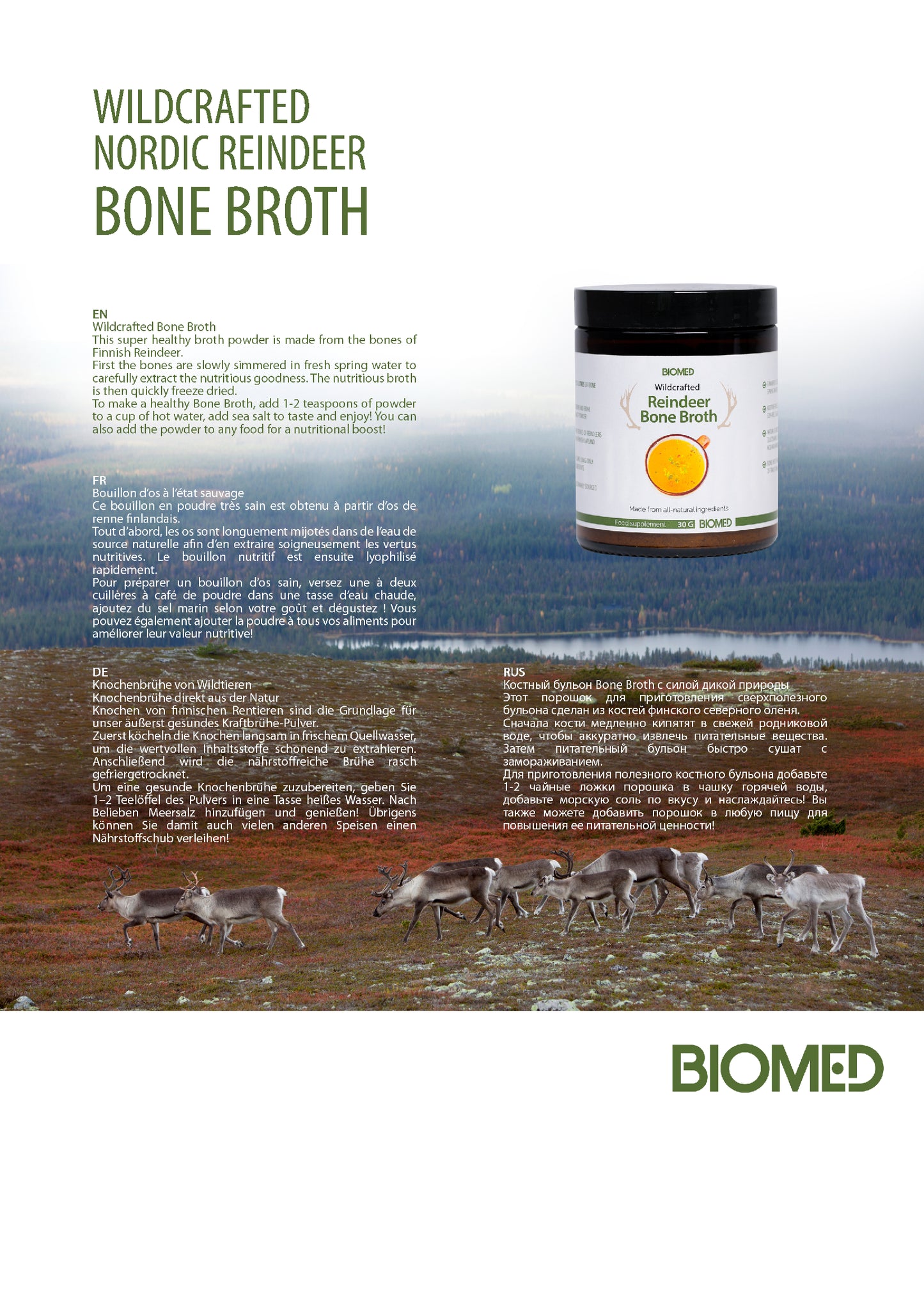 Biomed Reindeer Bone Broth Powder  – label and ingredients 5