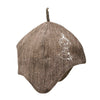 The Emendo Little My Sauna Hat by Emendo is a brown linen-cotton hat with a small top stem and features a white outline of the smiling, caped cartoon character Little My on the side.