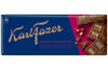 A Fazer Milk Chocolate Raisin & Hazelnuts bar by Fazer comes in blue packaging, with the label in English and Finnish describing this classic Finnish chocolate filled with raisins and hazelnuts.