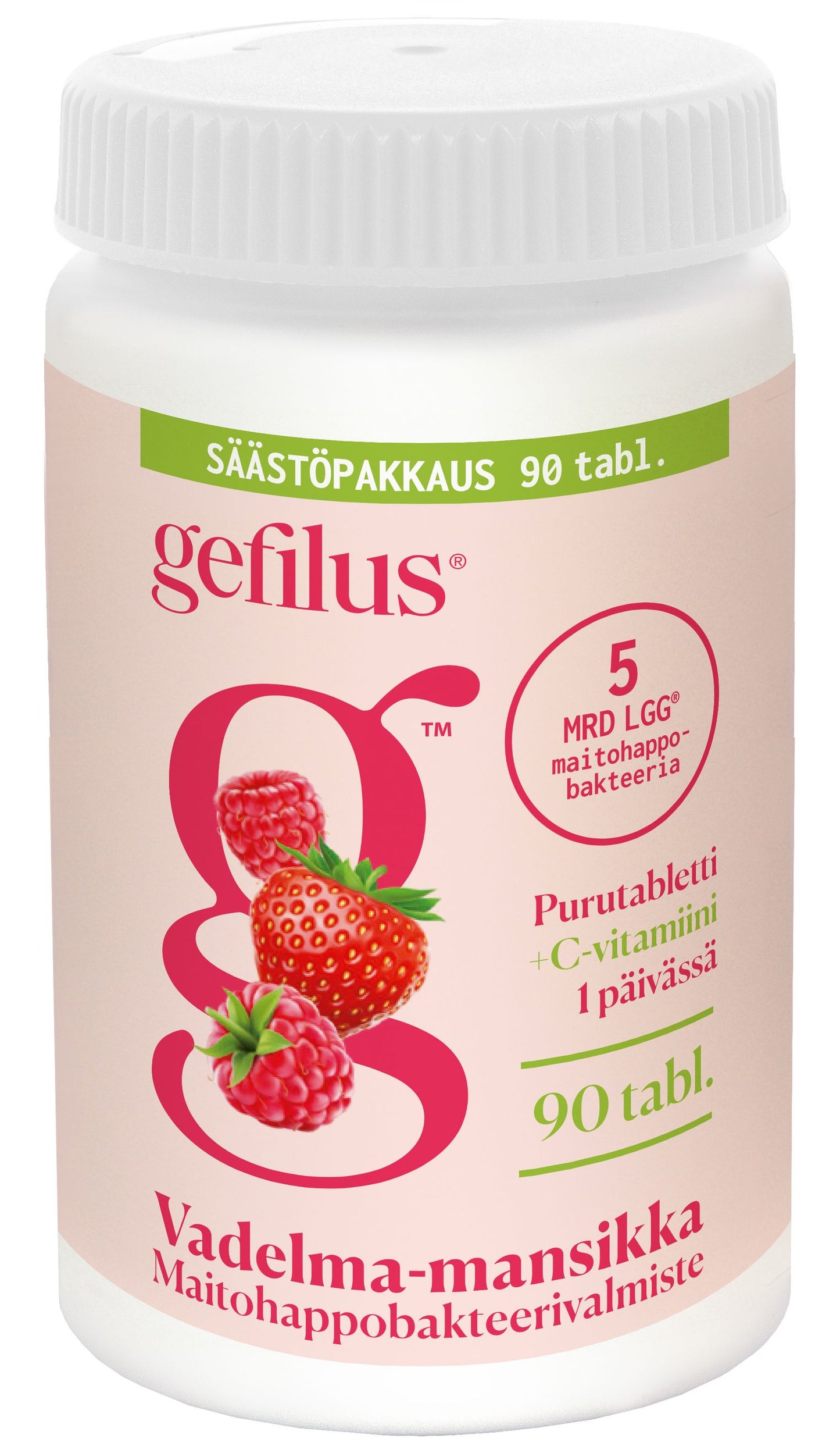 Gefilus Lactic Acid + Vitamin C Raspberry & Strawberry
