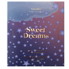 A square chocolate bar package labeled Goodio Sweet Dreams, featuring a purple-to-pink gradient background with scattered white stars and gold text. Visible text includes 'Goodio Craft Chocolate,' 'Sweet Dreams,' 'Vegan,' and 'Gluten Free.