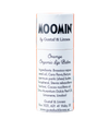 A white tube of eco-friendly Gustaf & Linnea Moomin Lipbalm Snork Maiden features natural ingredients and contact details, with minimalist black and orange text on the packaging.