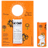 The Gustaf & Linnea Moomin Lipbalm Snork Maiden features an orange floral package with Snork Maiden in a flower crown. Handmade in Sweden, it uses ethical beeswax and natural ingredients for moisturizing, eco-friendly, plastic-free care.