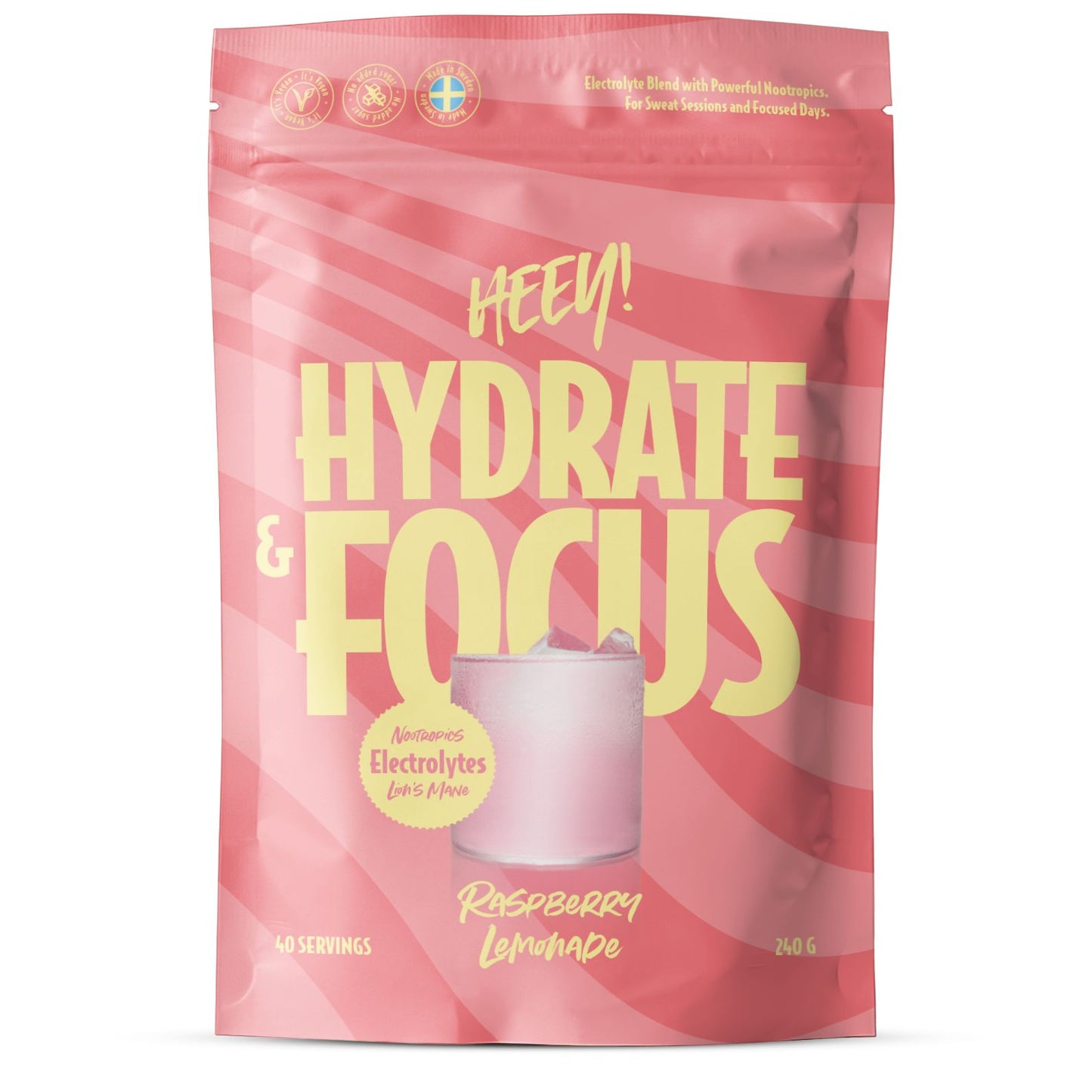 Heey! Hydrate & Focus Electrolytes Raspberry Lemonade