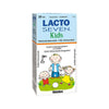 A box of Vitabalans Lacto Seven Kids probiotics features smiling cartoon children on a white box with blue, green, and orange accents. Contains 20 tablets with lactic acid bacteria strains to support infant microbiota.