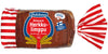 A loaf of Fazer Oululainen Flavoured Loaf, a traditional Finnish spiced bread in red and white striped packaging with a blue label displaying Finnish text and a small Finnish flag.