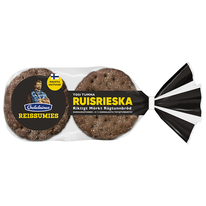 Oululainen Reissumies Really Dark Thin Rye Bread