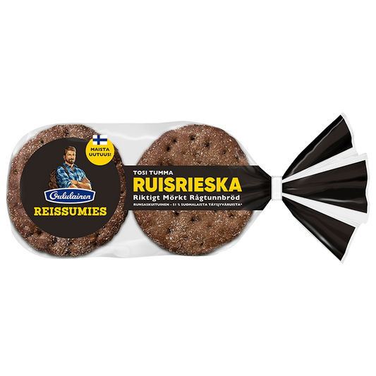 Oululainen Reissumies Really Dark Thin Rye Bread