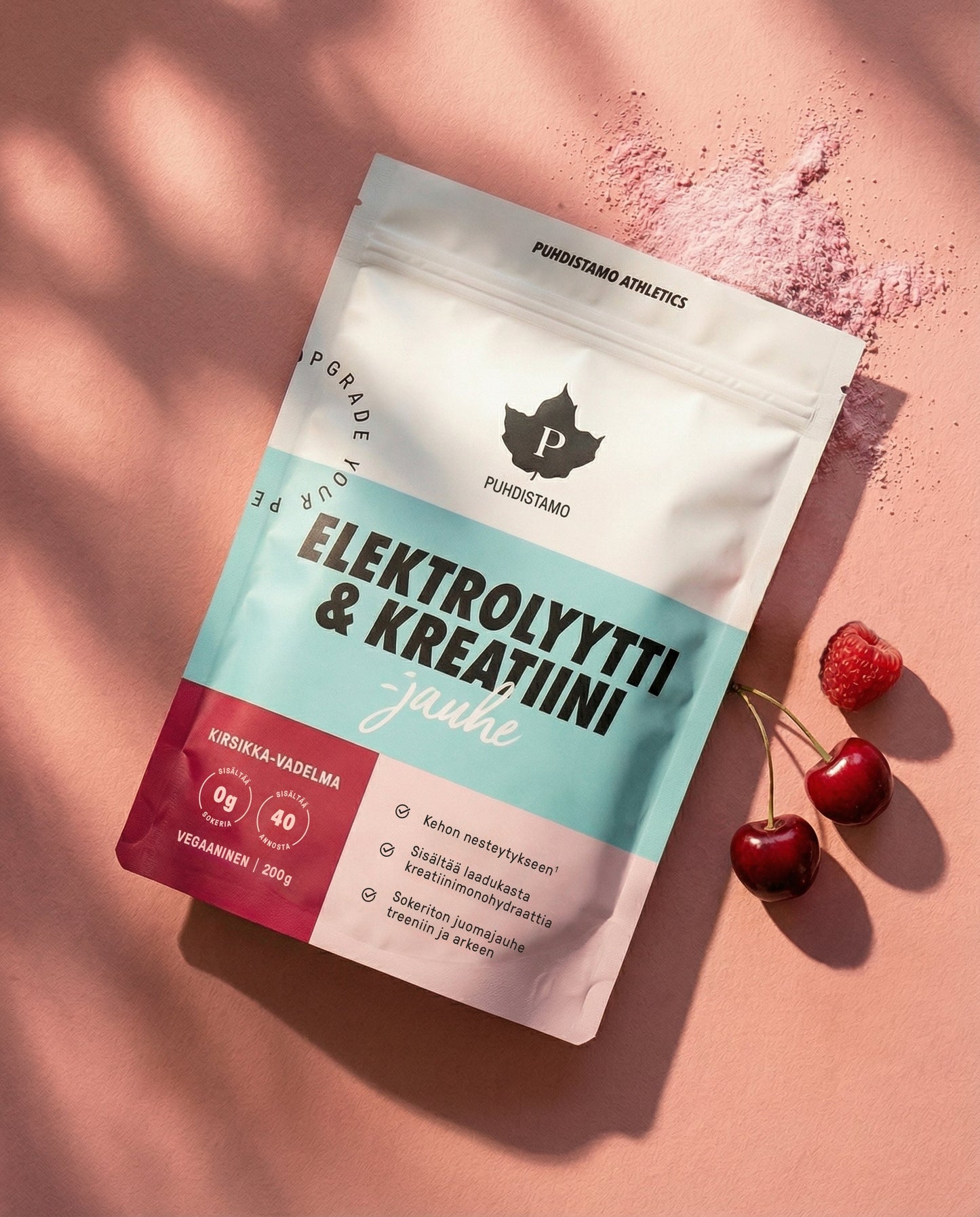 Puhdistamo Electrolyte & Creatine Powder Cherry-Raspberry