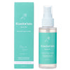 A teal bottle of Rimita Green’s RimitaOats Facial Mist with a matching box, labeled Natural & Vegan Friendly, contains birch sap, rose root extract, and hyaluronic acid for deep hydration; minimalist botanical graphics adorn both.