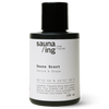 The sauna/ing Sauna Scent Spruce & Grape by sauna/ing comes in a black 100 ml bottle from Finland featuring a Nordic fragrance. Its label displays ingredients and coordinates.