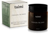 A jar labeled Taimi Focus Blend, a cognitive support supplement by Taimi, sits beside its minimalist packaging. Both items have neutral colors and display the word "TRUTH" at the bottom of the jar.