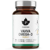 Brown supplement bottle with white label on a white background