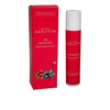 A red box and matching bottle of Detria Arbutin Brightening Face Cream by Detria Arbutin, featuring berries, a Finnish flag, and Lapland superherbs to promote radiant skin.