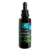 A 50 ml dark glass dropper bottle labeled Foodin Chaga Extract, by Foodin, with Inonotus obliquus/Sprängticka chaga text and Finnish chaga dual-extracted tincture, stands upright against a white background.