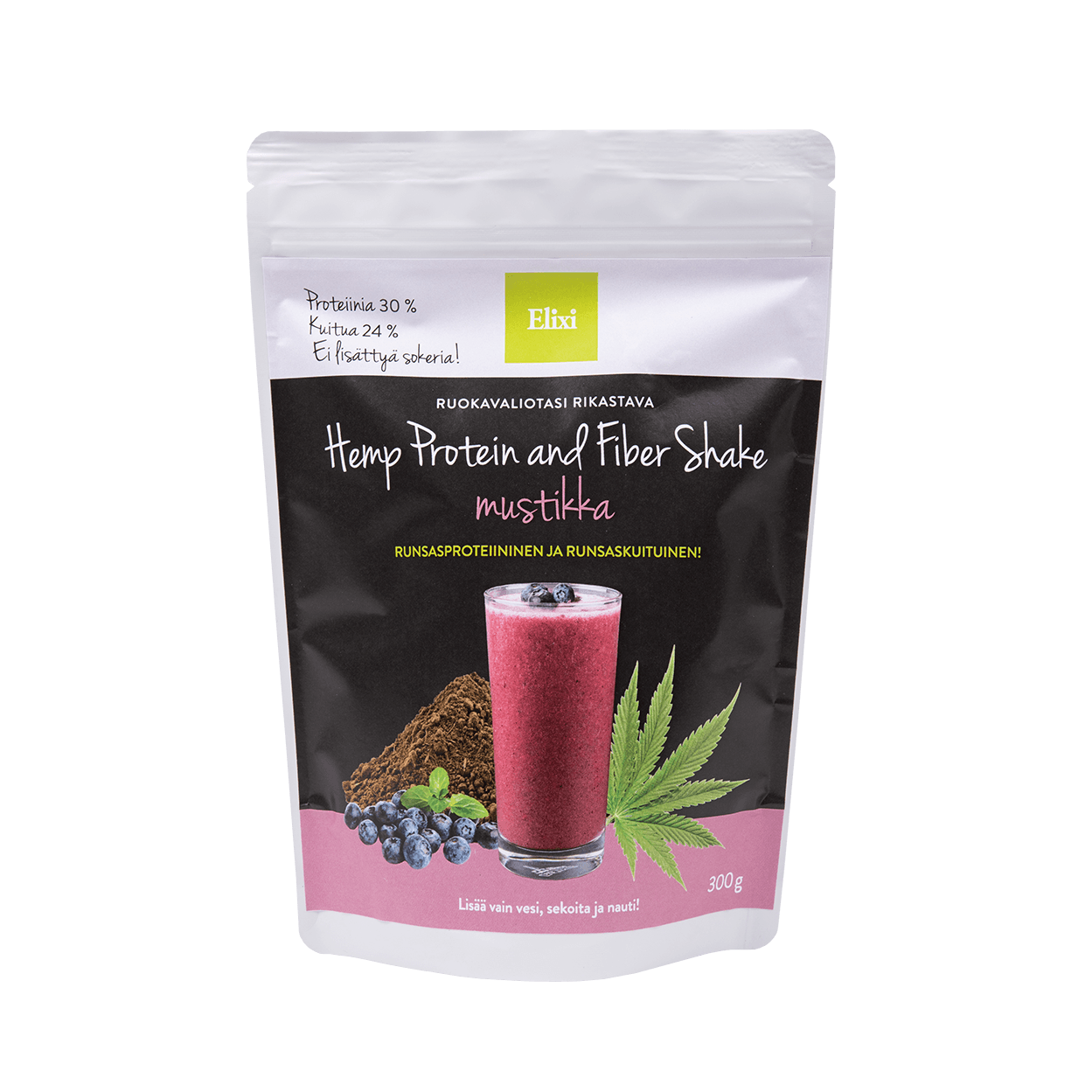 Elixi Hemp Protein & Fiber Shake Bilberry