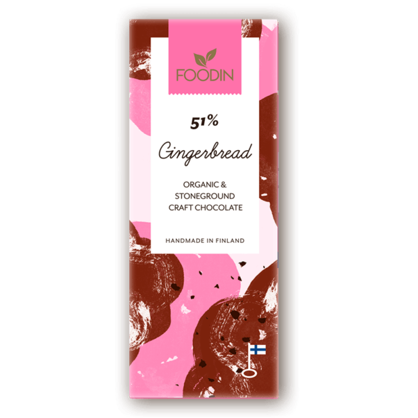 Foodin Organic Raw Chocolate Gingerbread 51 %