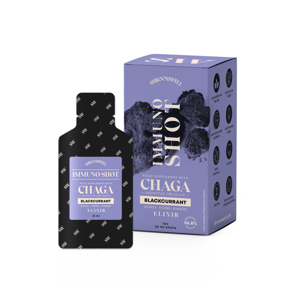 Shroomwell Immuno Elixir Chaga & Blackcurrant