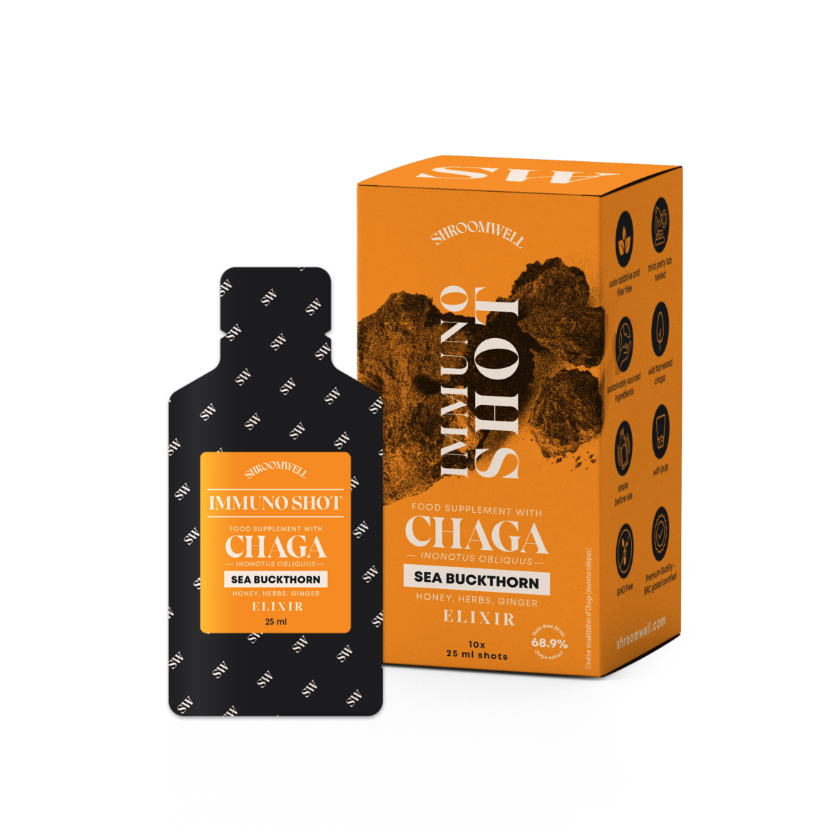 Shroomwell Immuno Elixir Chaga & Sea Buckthorn