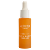 Eine orangefarbene Flasche des Lumene Nordic-C Glow Boost Essence Vitamin-C-Serums von Lumene mit weißem Tropfverschluss und weißem Text, formuliert mit arktischer Moltebeere und Hyaluronsäure. Es wird vor einem schlichten weißen Hintergrund angezeigt.