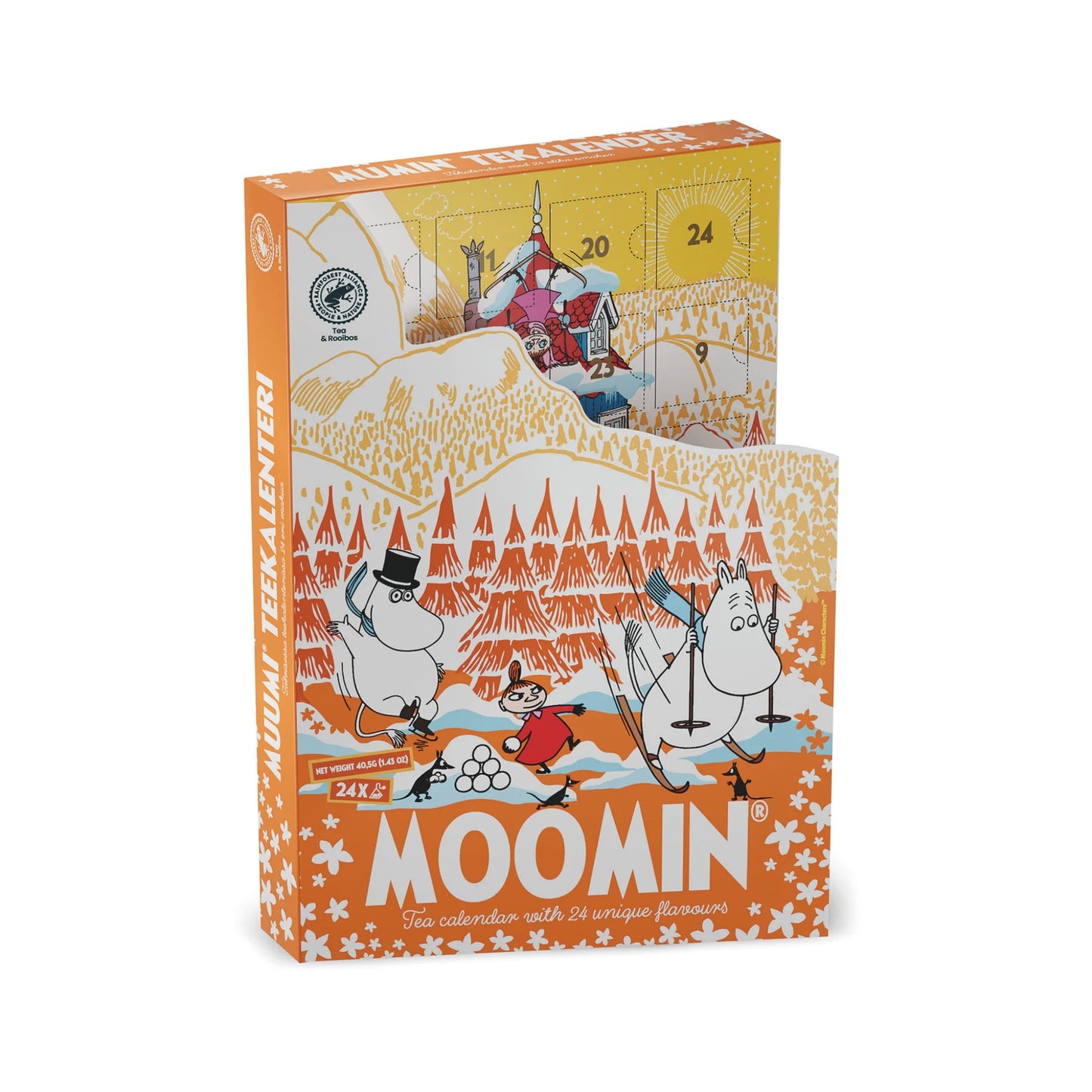 Der Nordqvist Moomin Adventskalender von Nordqvist bietet eine köstliche vegane Auswahl an winterlichen Teesorten, die man jeden Tag genießen kann.