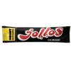 Eine schwarz-gelb-weiße Verpackung mit rotem Jollos"-Schriftzug und Nosht Jollos Energy Chews Salty Liquorice" in der Ecke - ideal für Liebhaber von salziger Lakritze, die einen veganen Energy Chew von Nosht suchen.