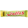 Ein grün-gelb verpackter Nosht Jollos Energy Chews Lemon Iced Tea Riegel trägt fette rote und weiße Schrift sowie finnische Ausdrücke wie "sitruna jäätee" und "Vauhtikarkki", die darauf hinweisen, dass er für Energy Chews oder Ausdauersportarten gedacht ist.