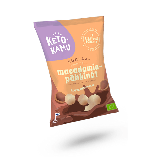 Ketokamu Bio-Keto-Macadamia-Nüsse mit Schokoladenüberzug