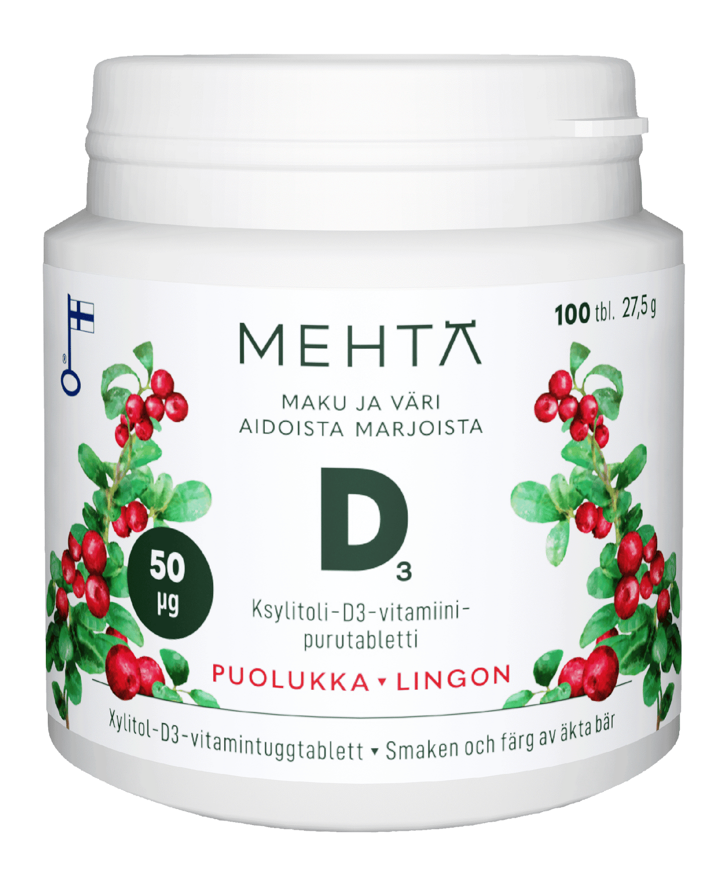 Mehtä Xylitol Vitamin D Preiselbeere