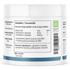 Un récipient blanc contenant la poudre THERA Nordic Rezcue Drink est orné d'une étiquette scandinave indiquant les ingrédients tels que le zinc, la L-carnosine et la L-glutamine, bénéfiques pour la santé intestinale. Le code-barres et le symbole de recyclage sont présents. Marque : THERA Nordic.