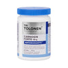 Flacon en plastique blanc avec bouchon à vis bleu portant l'inscription « Dr. Tolonen Carnosin Forte 400 mg » en finnois. Ce complément alimentaire antioxydant du Dr Tolonen contient 60 comprimés de carnosine pour aider à lutter contre le stress oxydatif et favoriser le bien-être.