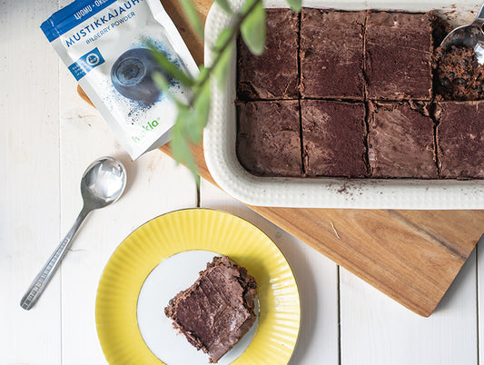 Veganistische bosbessen-bananenbrownies