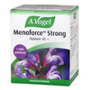A.Vogel Menoforce Strong is een kruidensupplement van A.Vogel voor vrouwen van 45 jaar en ouder, dat de symptomen van de menopauze verlicht. Op de verpakking staat een paarse bloem en Finse tekst.